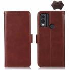 For Nokia C22 4G Crazy Horse Top Layer Cowhide Leather Phone Case(Brown) - 1