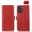 For Xiaomi Redmi Note 12 Turbo 5G Crazy Horse Top Layer Cowhide Leather Phone Case(Red) - 1
