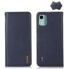 For Nokia C12 4G KHAZNEH Nappa Top Layer Cowhide Leather Phone Case(Blue) - 1