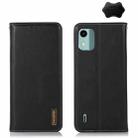 For Nokia C12 4G KHAZNEH Nappa Top Layer Cowhide Leather Phone Case(Black) - 1