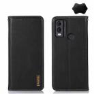 For Nokia C22 4G KHAZNEH Nappa Top Layer Cowhide Leather Phone Case(Black) - 1