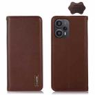 For Xiaomi Redmi Note 12 Turbo 5G KHAZNEH Nappa Top Layer Cowhide Leather Phone Case(Brown) - 1