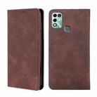 For Infinix Hot 11 Play Skin Feel Magnetic Horizontal Flip Leather Phone Case(Dark Brown) - 1