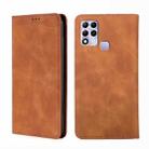 For Infinix Hot 11 RU Version Skin Feel Magnetic Horizontal Flip Leather Phone Case(Light Brown) - 1