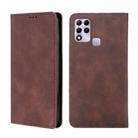 For Infinix Hot 11 RU Version Skin Feel Magnetic Horizontal Flip Leather Phone Case(Dark Brown) - 1