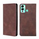 For Infinix Hot 12 Play Skin Feel Magnetic Horizontal Flip Leather Phone Case(Dark Brown) - 1