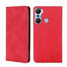 For Infinix Hot 12 Pro Skin Feel Magnetic Horizontal Flip Leather Phone Case(Red) - 1