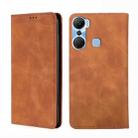 For Infinix Hot 12 Pro Skin Feel Magnetic Horizontal Flip Leather Phone Case(Light Brown) - 1