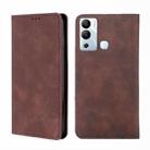 For Infinix Hot 12i Skin Feel Magnetic Horizontal Flip Leather Phone Case(Dark Brown) - 1