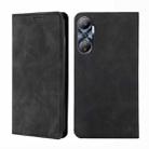 For Infinix Hot 20 4G Skin Feel Magnetic Horizontal Flip Leather Phone Case(Black) - 1