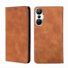 For Infinix Hot 20S Skin Feel Magnetic Horizontal Flip Leather Phone Case(Light Brown) - 1