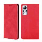 For Infinix Note 11 Skin Feel Magnetic Horizontal Flip Leather Phone Case(Red) - 1