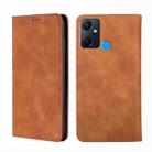 For Infinix Smart 6 Plus Skin Feel Magnetic Horizontal Flip Leather Phone Case(Light Brown) - 1