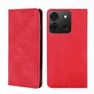 For Infinix Smart 7 Skin Feel Magnetic Horizontal Flip Leather Phone Case(Red) - 1