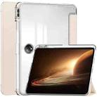 For OPPO Pad 2 3-Fold Clear Back Cover Leather Smart Tablet Case(Apricot) - 1