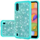 For Samsung Galaxy A01 US Version Glitter Powder Contrast Skin Shockproof Silicone + PC Protective Case(Green) - 1