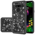 For LG G8 ThinQ Glitter Powder Contrast Skin Shockproof Silicone + PC Protective Case(Black) - 1