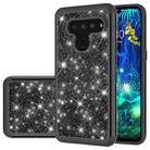 For LG V50 ThinQ 5G Glitter Powder Contrast Skin Shockproof Silicone + PC Protective Case(Black) - 1