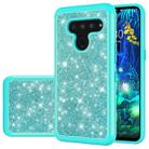 For LG V50 ThinQ 5G Glitter Powder Contrast Skin Shockproof Silicone + PC Protective Case(Green) - 1