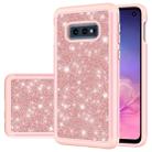 For Samsung Galaxy S10e Glitter Powder Contrast Skin Shockproof Silicone + PC Protective Case(Rose Gold) - 1