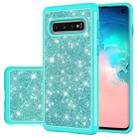 For Samsung Galaxy S10 Glitter Powder Contrast Skin Shockproof Silicone + PC Protective Case(Green) - 1