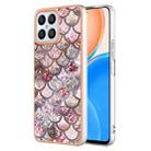 For Honor X8 4G Electroplating IMD TPU Phone Case(Pink Scales) - 1