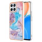 For Honor X8 4G Electroplating IMD TPU Phone Case(Blue Marble) - 1