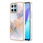 For Honor X8 5G Electroplating IMD TPU Phone Case(White Marble) - 1