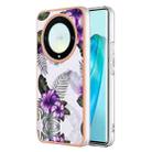 For Honor X9a / Magic5 Lite Electroplating IMD TPU Phone Case(Purple Flower) - 1