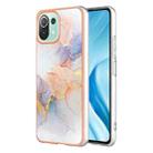 For Xiaomi 11 Lite Electroplating IMD TPU Phone Case(White Marble) - 1