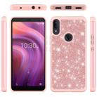 For Alcatel 3V (2019) Glitter Powder Contrast Skin Shockproof Silicone + PC Protective Case(Rose Gold) - 6