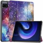 For Xiaomi Pad 6 / 6 Pro Custer Painted 3-Fold Stand Leather Smart Tablet Case(Milky Way) - 1