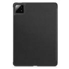 For Xiaomi Pad 7 / 7 Pro Custer Solid Color 3-Fold Stand Leather Smart Tablet Case(Black) - 3
