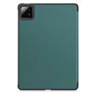 For Xiaomi Pad 7 / 7 Pro Custer Solid Color 3-Fold Stand Leather Smart Tablet Case(Green) - 3