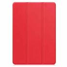 For Xiaomi Pad 7 / 7 Pro Custer Solid Color 3-Fold Stand Leather Smart Tablet Case(Red) - 2