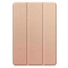 For Xiaomi Pad 7 / 7 Pro Custer Solid Color 3-Fold Stand Leather Smart Tablet Case(Rose Gold) - 2
