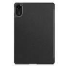 For Xiaomi Redmi Pad 2 Custer Texture 3-Fold Holder Leather Smart Tablet Case(Black) - 2
