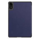 For Xiaomi Redmi Pad 2 Custer Texture 3-Fold Holder Leather Smart Tablet Case(Dark Blue) - 3