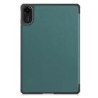 For Xiaomi Redmi Pad 2 Custer Texture 3-Fold Holder Leather Smart Tablet Case(Green) - 3