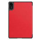For Xiaomi Redmi Pad 2 Custer Texture 3-Fold Holder Leather Smart Tablet Case(Red) - 3
