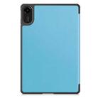 For Xiaomi Redmi Pad 2 Custer Texture 3-Fold Holder Leather Smart Tablet Case(Sky Blue) - 3