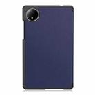 For Xiaomi Redmi Pad SE 8.7 Custer Texture 3-Fold Holder Leather Smart Tablet Case(Dark Blue) - 3
