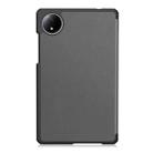 For Xiaomi Redmi Pad SE 8.7 Custer Texture 3-Fold Holder Leather Smart Tablet Case(Grey) - 3