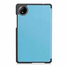 For Xiaomi Redmi Pad SE 8.7 Custer Texture 3-Fold Holder Leather Smart Tablet Case(Sky Blue) - 3