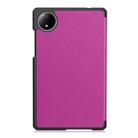 For Xiaomi Redmi Pad SE 8.7 Custer Texture 3-Fold Holder Leather Smart Tablet Case(Purple) - 3