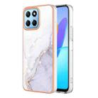 For Honor X8 5G Electroplating Marble Dual-side IMD Phone Case(White 006) - 1