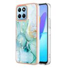 For Honor X8 5G Electroplating Marble Dual-side IMD Phone Case(Green 004) - 1