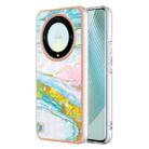 For Honor X9a / Magic5 Lite Electroplating Marble Dual-side IMD Phone Case(Green 004) - 1