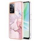 For OnePlus Nord N300 / OPPO A57 4G 2022 / Realme Narzo 50 5G Global / OPPO K10 5G Global Electroplating Marble Dual-side IMD Phone Case(Rose Gold 005) - 1