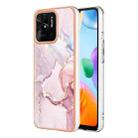 For Xiaomi Redmi 10C Electroplating Marble Dual-side IMD Phone Case(Rose Gold 005) - 1